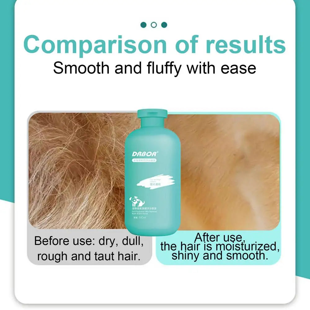 Pet Shampoo for Dogs Pet Bath Wash 500ml Fragrance Body Wash Dense Foaming Liquid Shampoo Moisturizing for Most Skin Types
